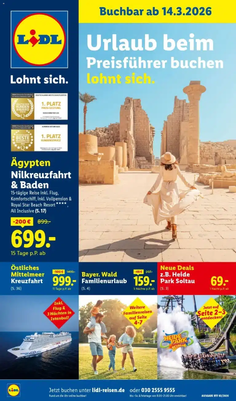 Lidl Prospekt Reisen bis 14.03.2026