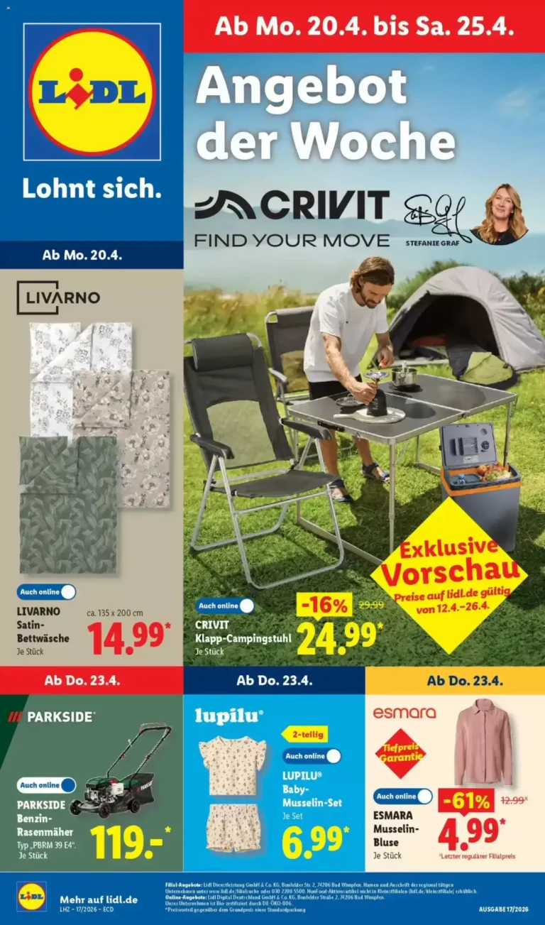Lidl Prospekt Angebote 20.04.2026 — 25.04.2026