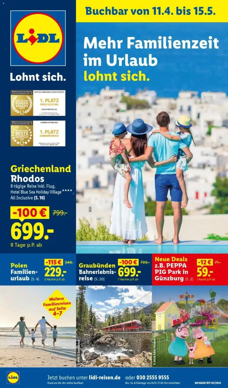 Lidl Prospekt Reisen bis 11.04.2026