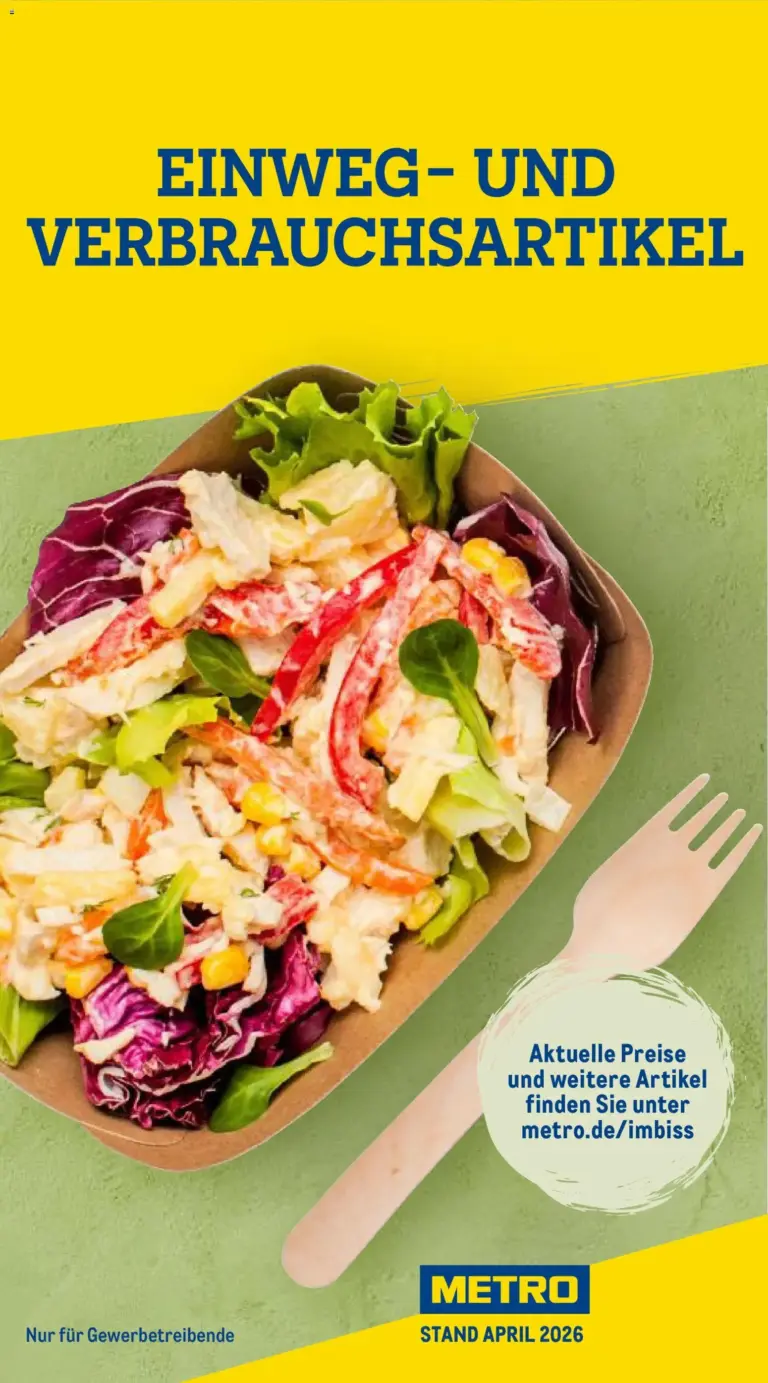Metro Einweg- und Verbrauchsartikel ab 01.04.2026