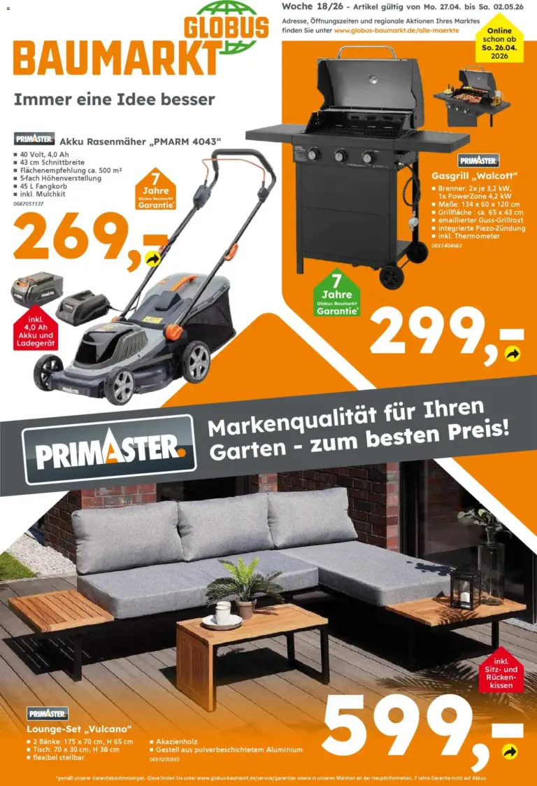 Globus Baumarkt Prospekt Berlin-Treptow ab 26.04.2026