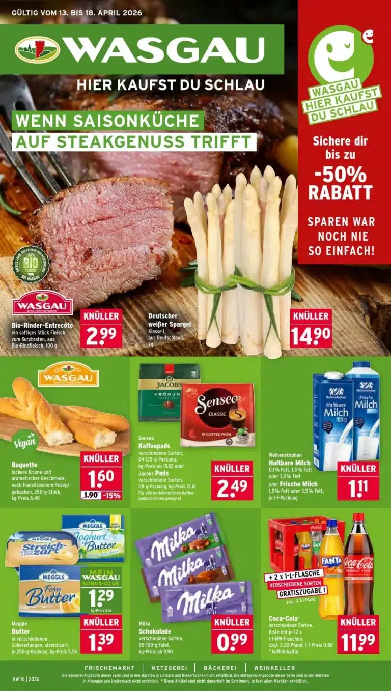 Wasgau Prospekt 13.04.2026 - 18.04.2026