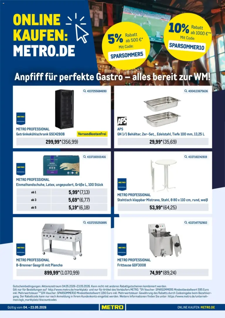 Metro : Alles für die WM Vorbereitung ab 04.05.2026
