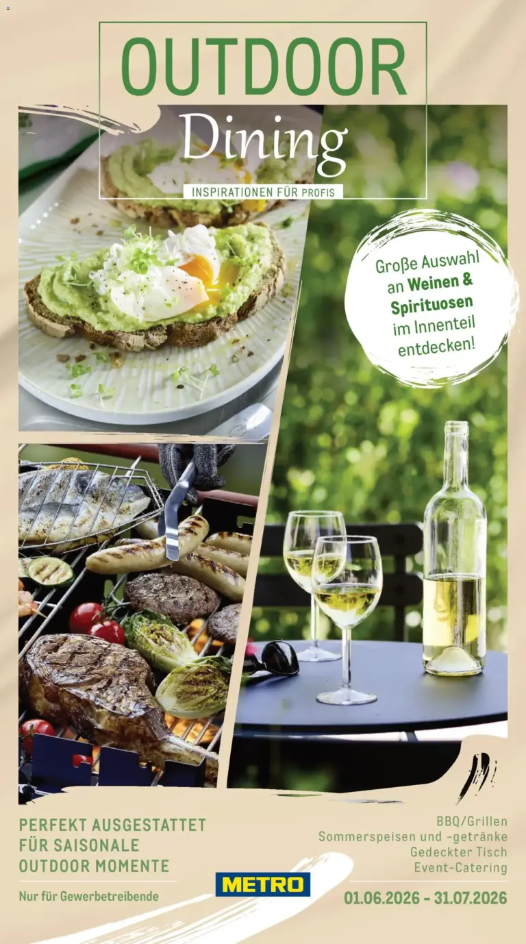 Metro Saisonkatalog Outdoor Dining ab 01.06.2026