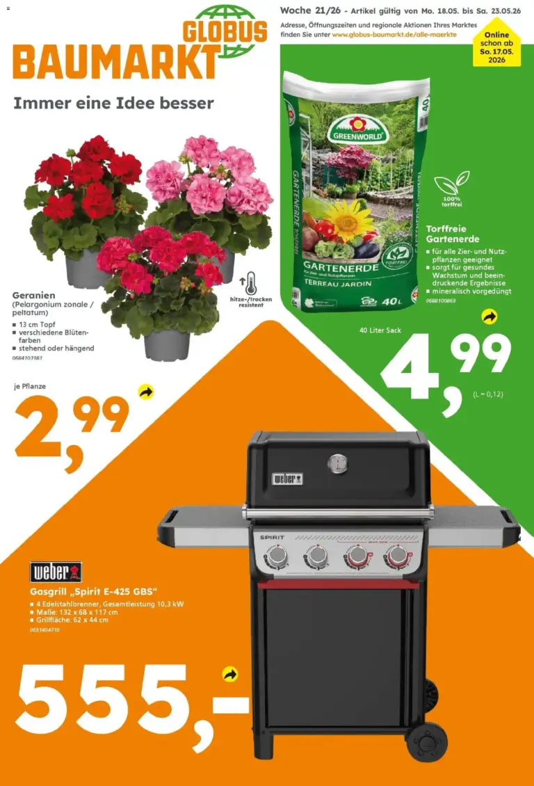 Globus Baumarkt Prospekt Heusweiler ab 17.05.2026