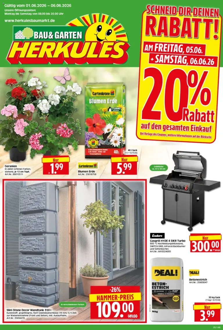 HERKULES Bau & Garten ab 01.06.2026