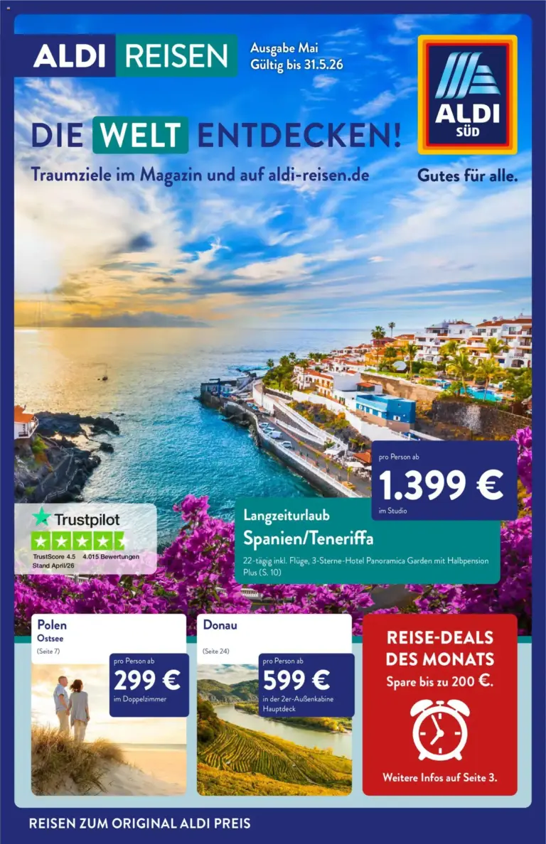 Aldi Reisen Prospekt ab 01.05.2026