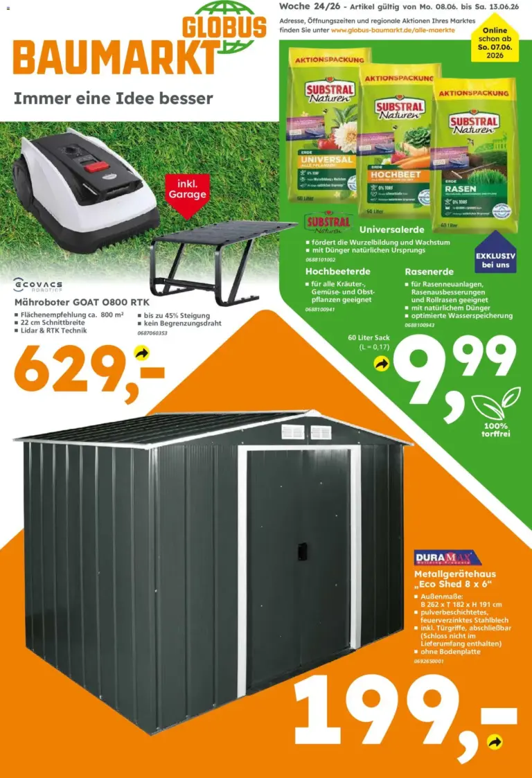 Globus Baumarkt Prospekt Berlin-Treptow ab 08.06.2026