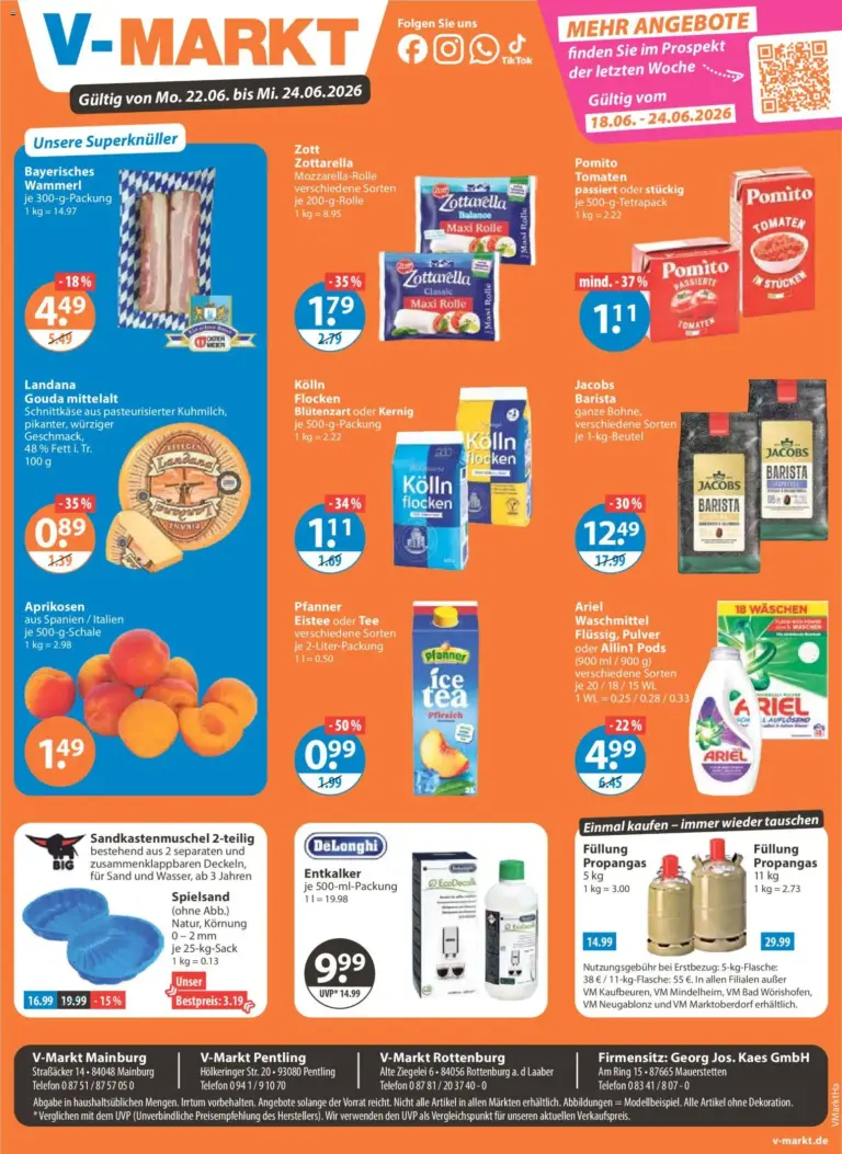 V-Markt Hallertau / Oberpfalz ab Montag ab 22.06.2026