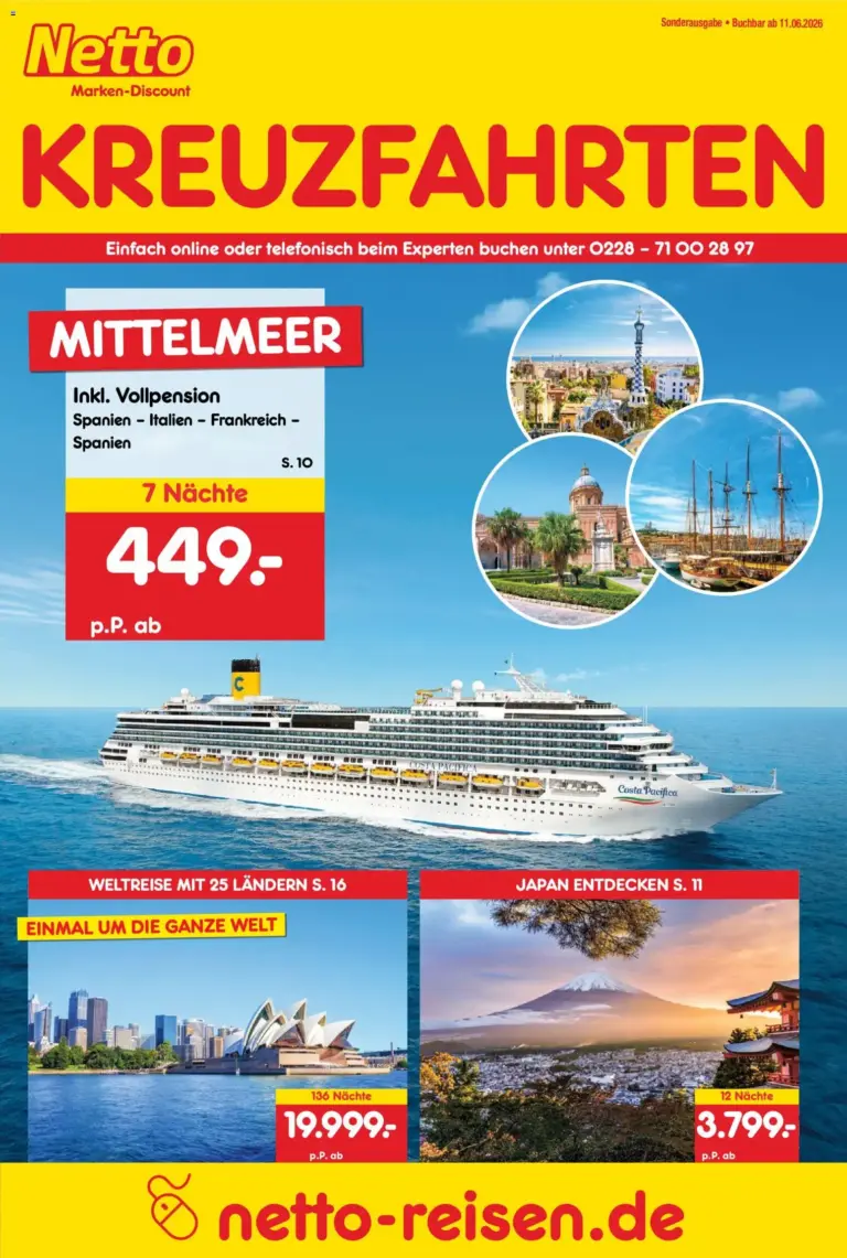 Netto Reisen Kreuzfahrten ab 11.06.2026