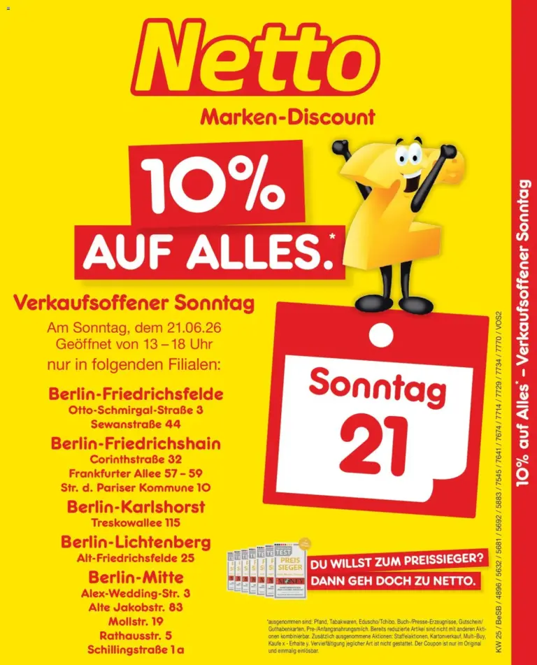 Netto Marken-Discount Verkaufsoffener Sonntag in deiner Nähe ab 15.06.2026