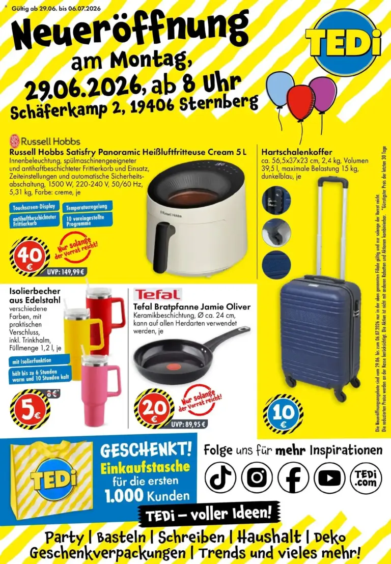 TEDi Neueröffnung Sternberg ab 29.06.2026