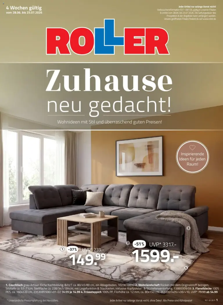 Roller Wohnzimmer Katalog ab 28.06.2026