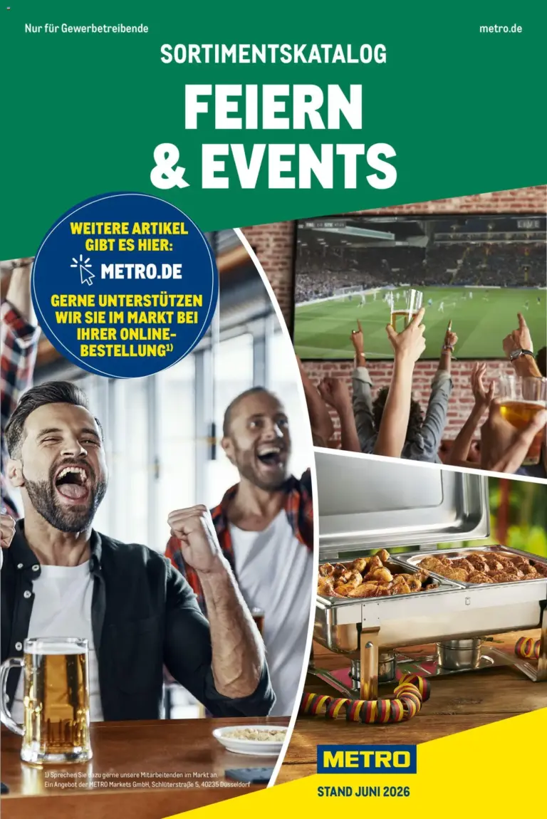 Metro Sortimentskatalog Feiern & Events ab 04.06.2026