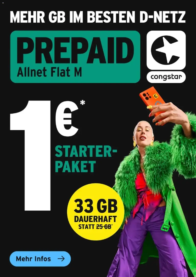 - Congstar: STARTER-PAKET FÜR 1 €! ab 28.06.2026