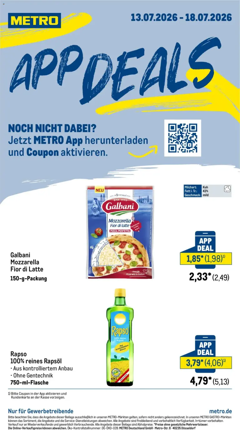 Metro App Deals ab 13.07.2026