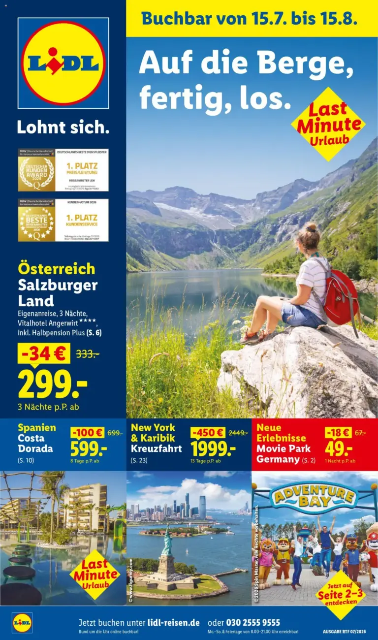 Lidl Reisen Prospekt ab 15.07.2026