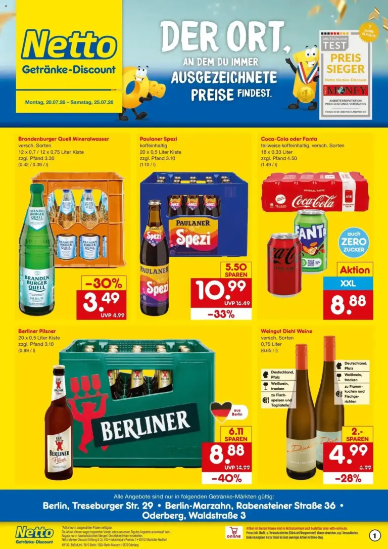 Netto Marken-Discount Prospekt Berlin ab 20.07.2026