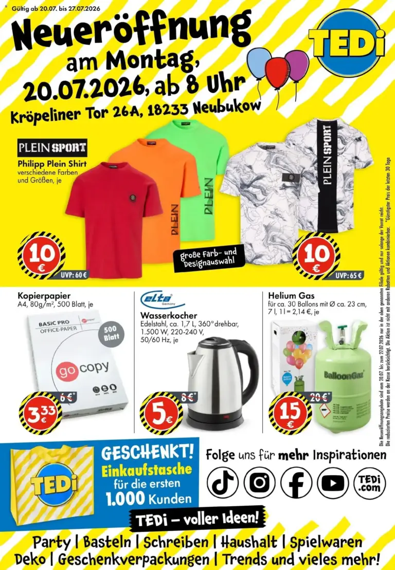 TEDi Neueröffnung in Neubukow ab 20.07.2026
