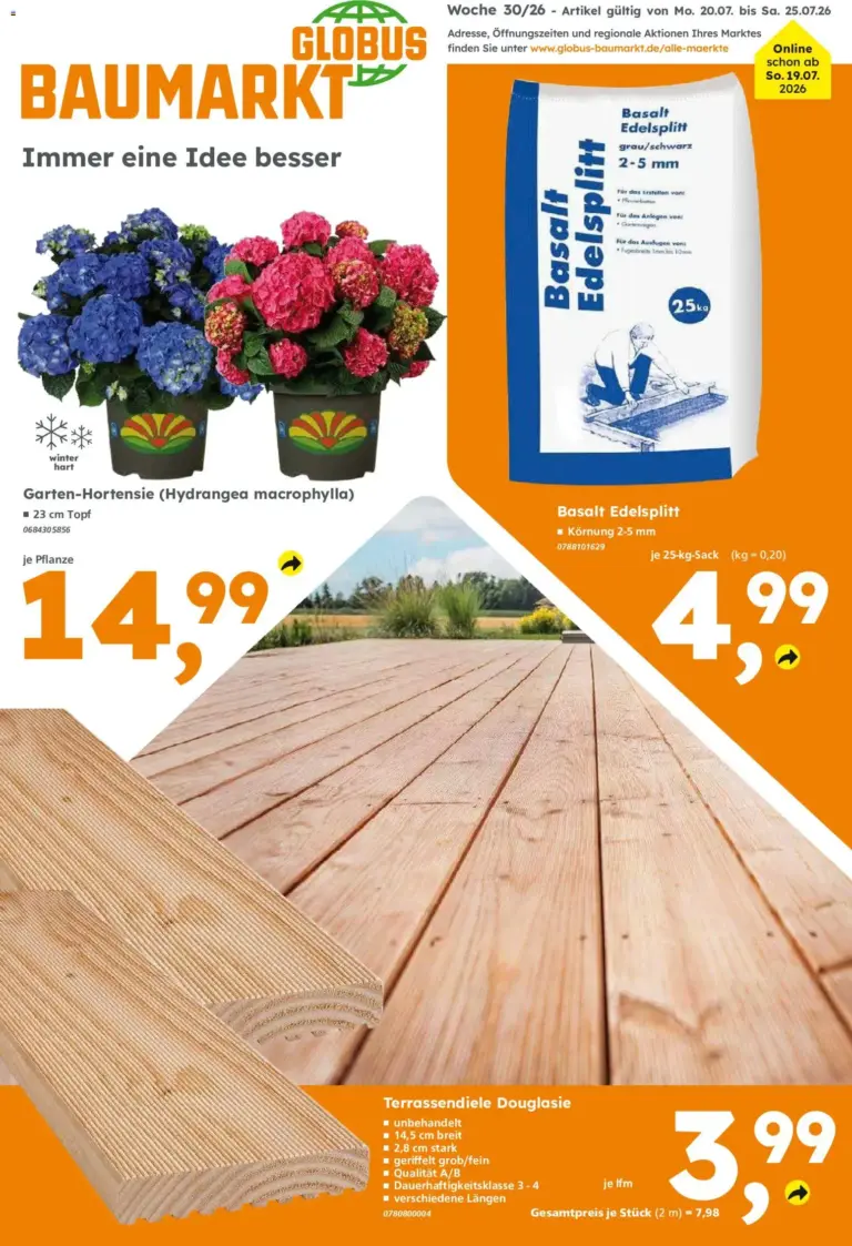 Globus Baumarkt Prospekt Oranienburg-Germendorf ab 20.07.2026