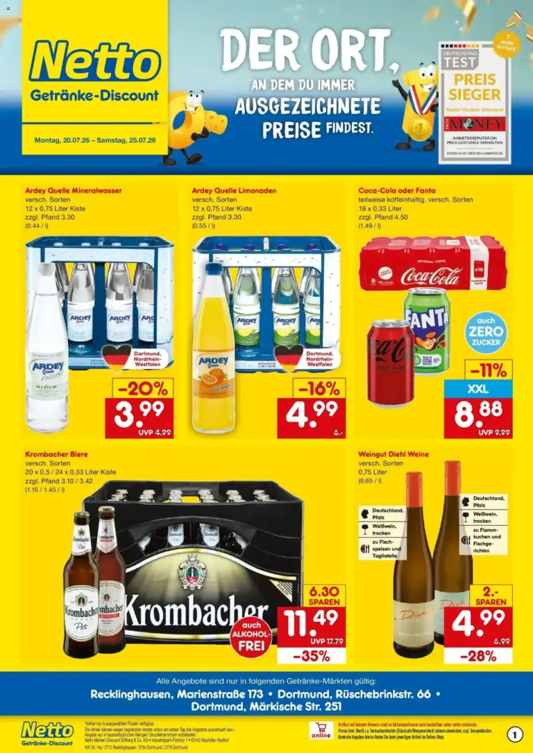 Netto Marken-Discount Prospekt Recklinghausen ab 20.07.2026