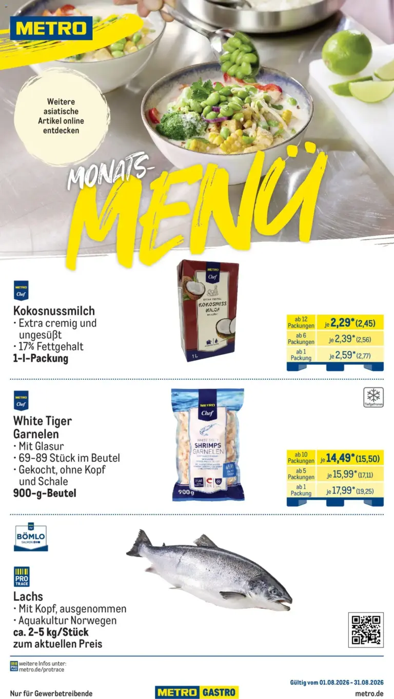 Metro Monats-Menü ab 01.08.2026