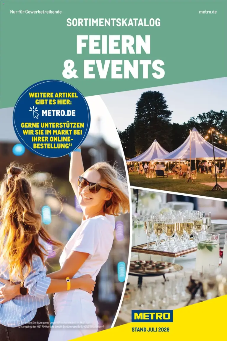 Metro Sortimentskatalog Feiern & Events ab 28.07.2026