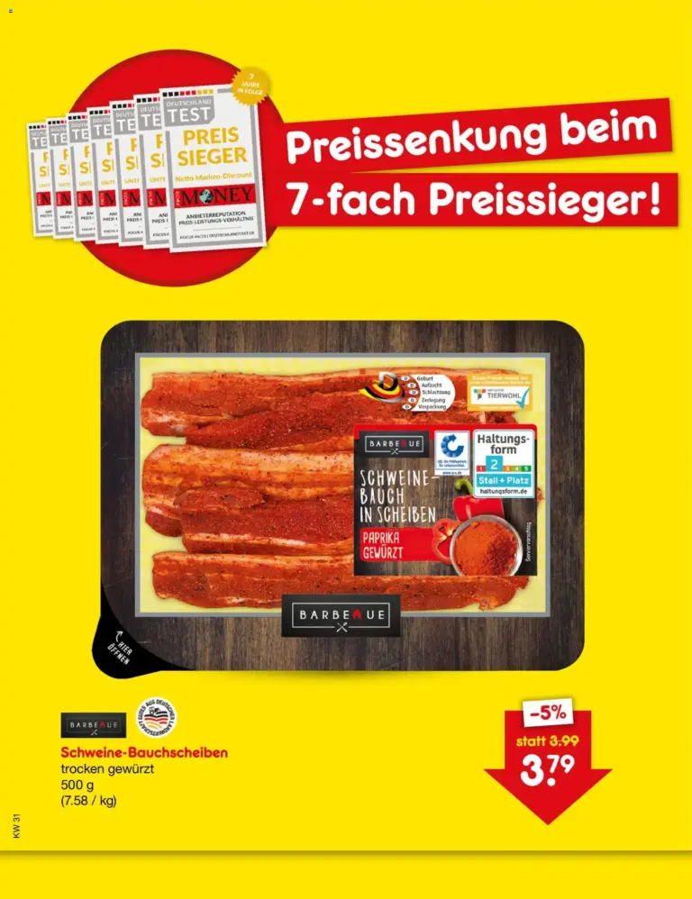 Netto Marken-Discount Preissenkung auf Dauer ab 31.07.2026