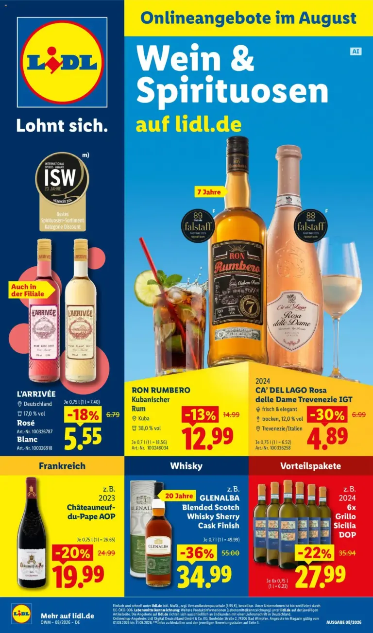 Lidl Prospekt Wein & Spirituosen ab 01.08.2026