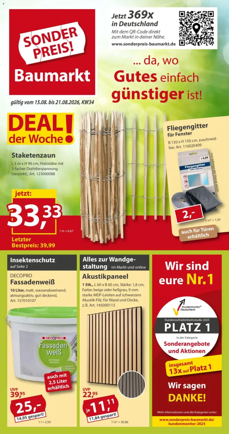 Sonderpreis Baumarkt Prospekt ab 15.08.2026