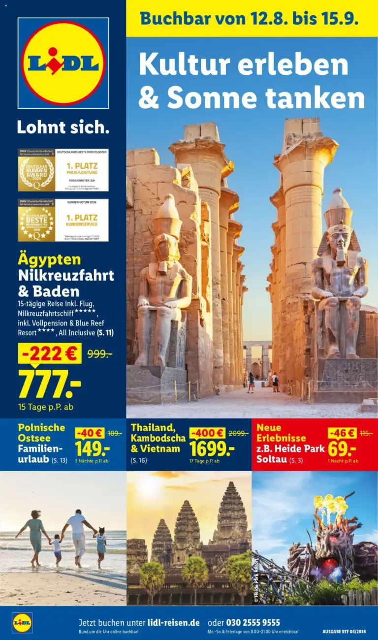 Lidl Reisen Prospekt ab 12.08.2026