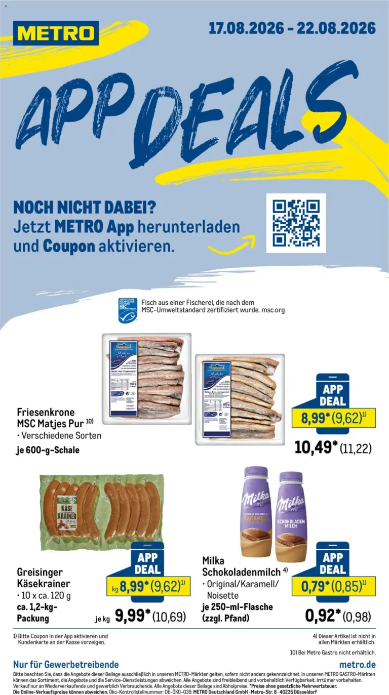 Metro App Deals ab 17.08.2026