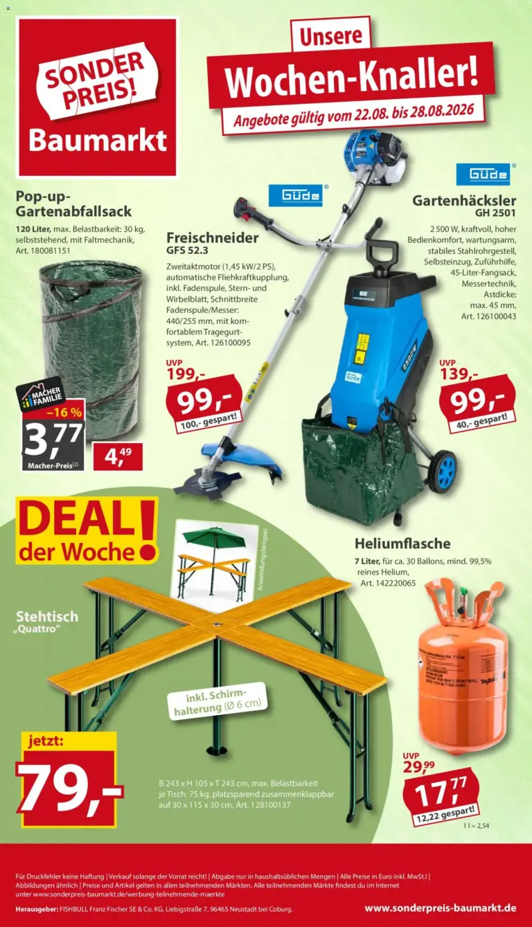 Sonderpreis Baumarkt Prospekt ab 22.08.2026