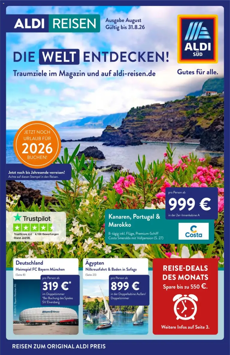 Aldi Reisen Prospekt ab 01.08.2026