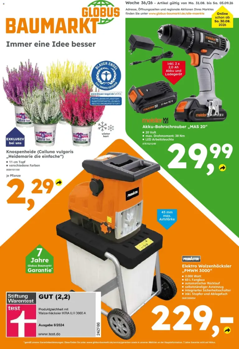 Globus Baumarkt Prospekt Oranienburg-Germendorf ab 31.08.2026