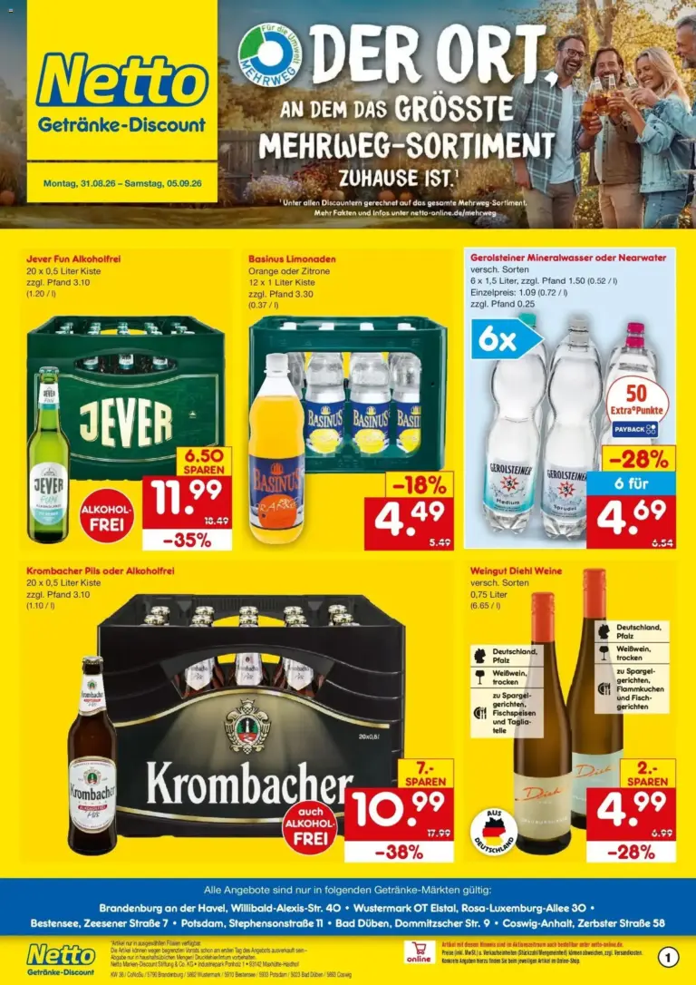 Netto Marken-Discount Prospekt Potsdam ab 31.08.2026