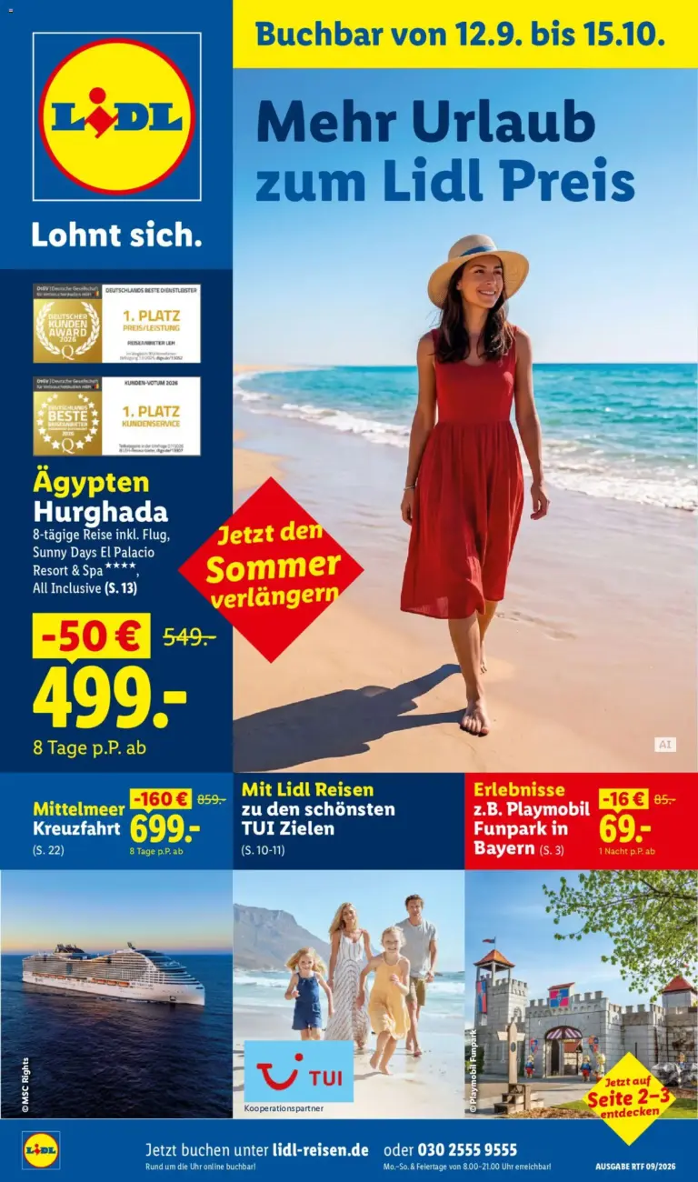 Lidl Reisen Prospekt ab 12.09.2026