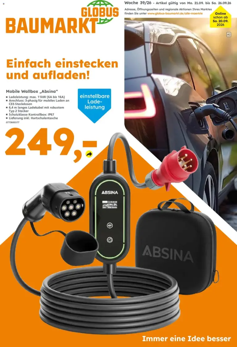 Globus Baumarkt Prospekt ab 20.09.2026
