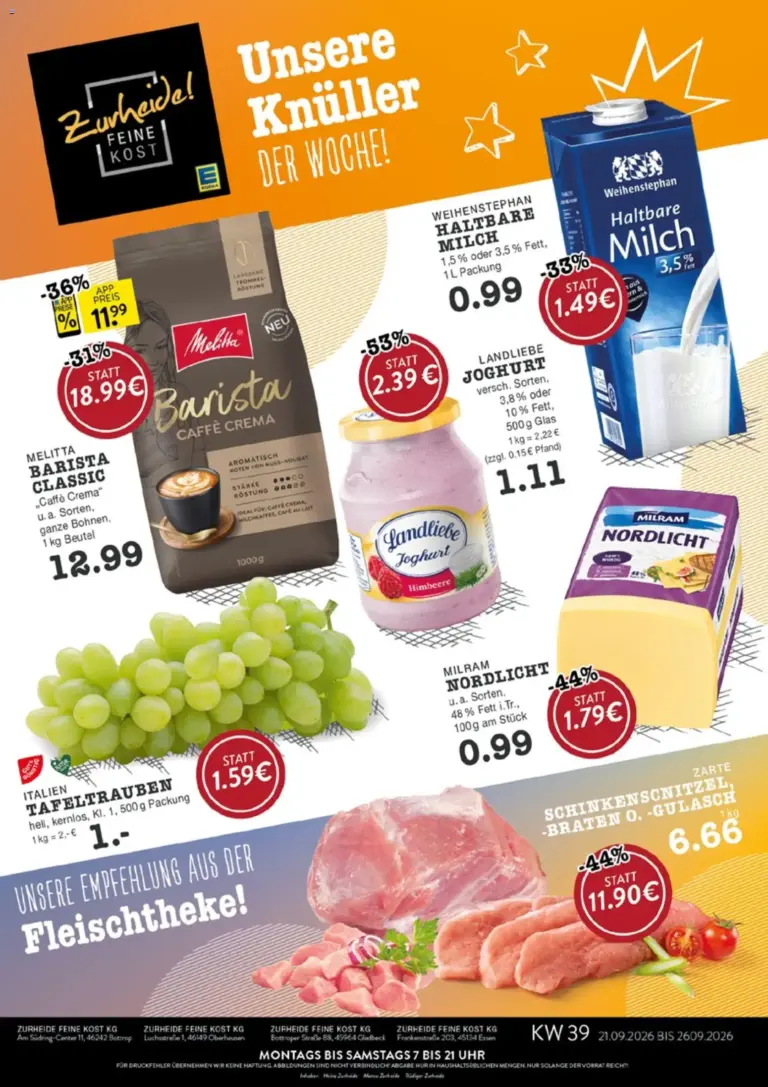 Edeka Zurheide Prospekt ab 21.09.2026