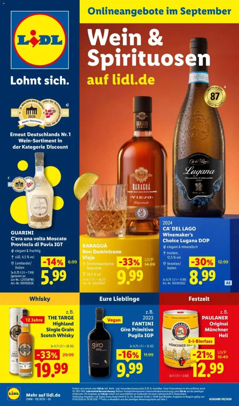 Lidl Wein & Spirituosen ab 01.09.2026