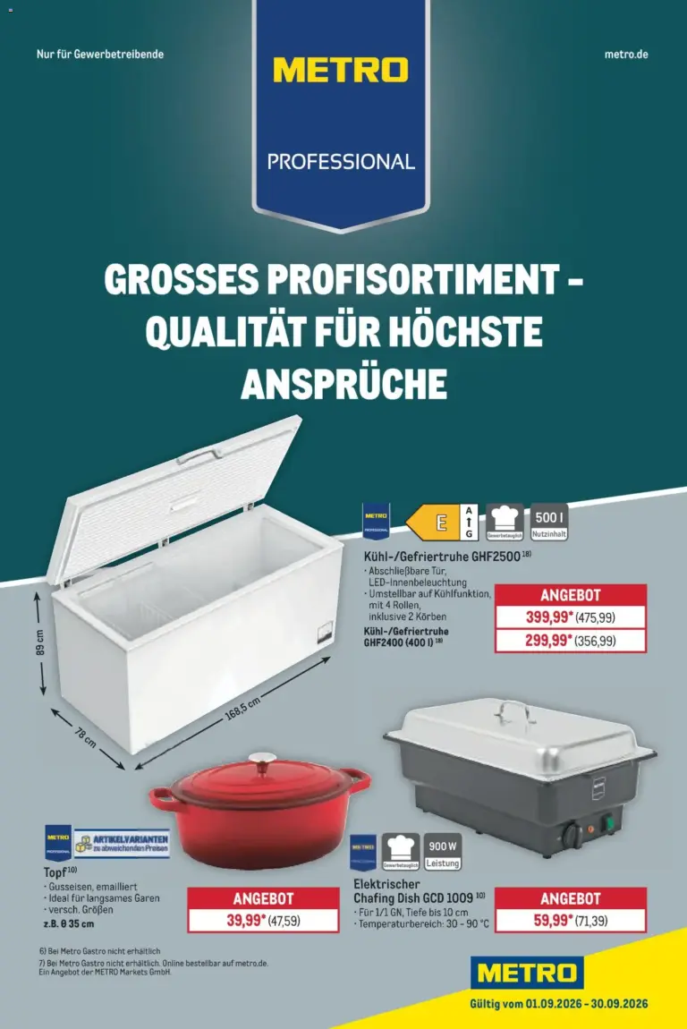 Metro Professional Non-Food Flyer ab 01.09.2026