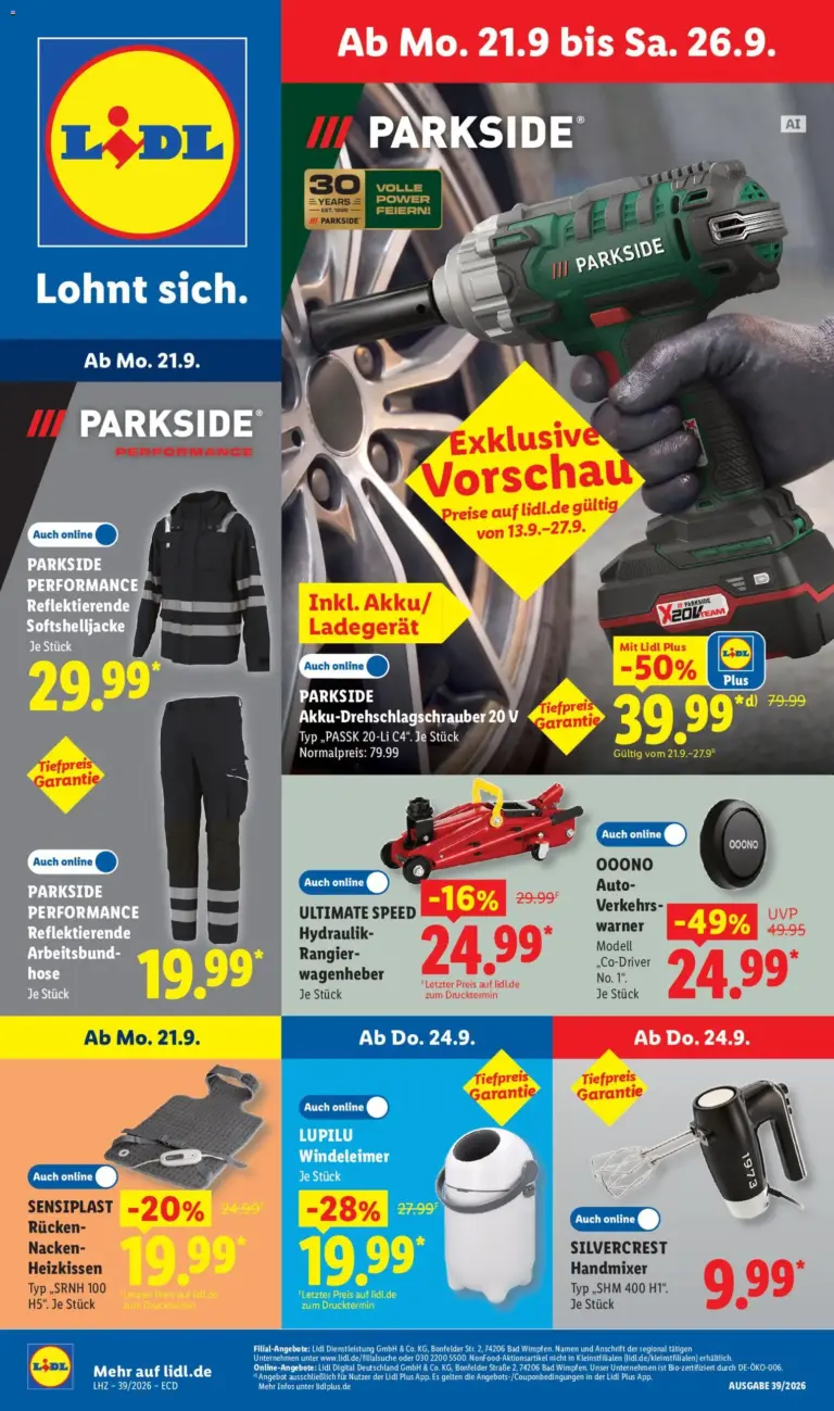 Lidl Prospekt ab 21.09.2026