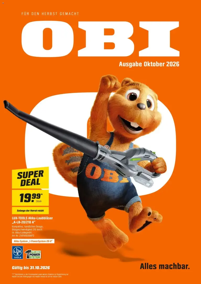Obi Prospekt vom 01.10.2026 bis 31.10.2026