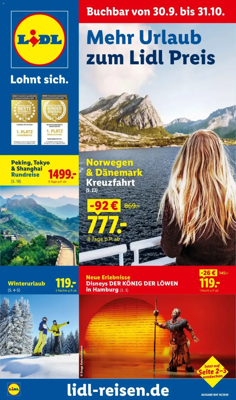 Lidl Reisen Prospekt vom 30.09.2026 bis 31.10.2026