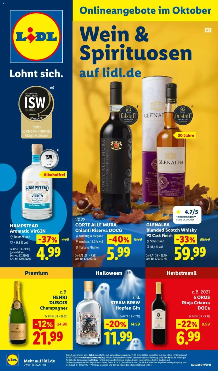 Lidl Wein & Spirituosen vom 01.10.2026 bis 31.10.2026