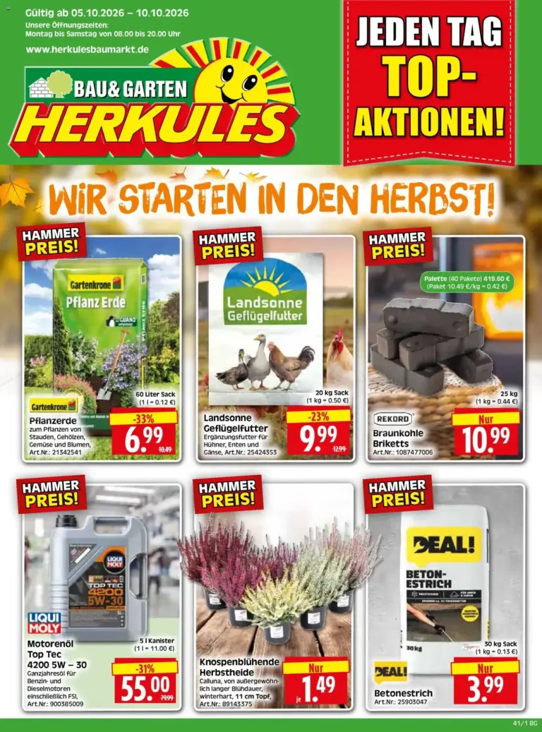 HERKULES Bau & Garten vom 05.10.2026 bis 10.10.2026