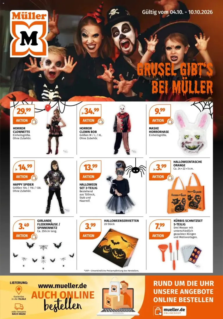 Müller Halloween-Highlights vom 04.10.2026 bis 10.10.2026