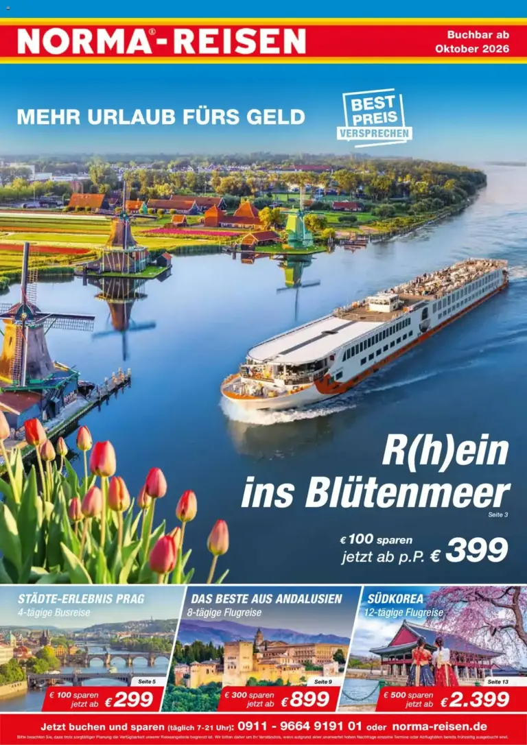 Norma Reisen vom 01.10.2026 bis 31.10.2026