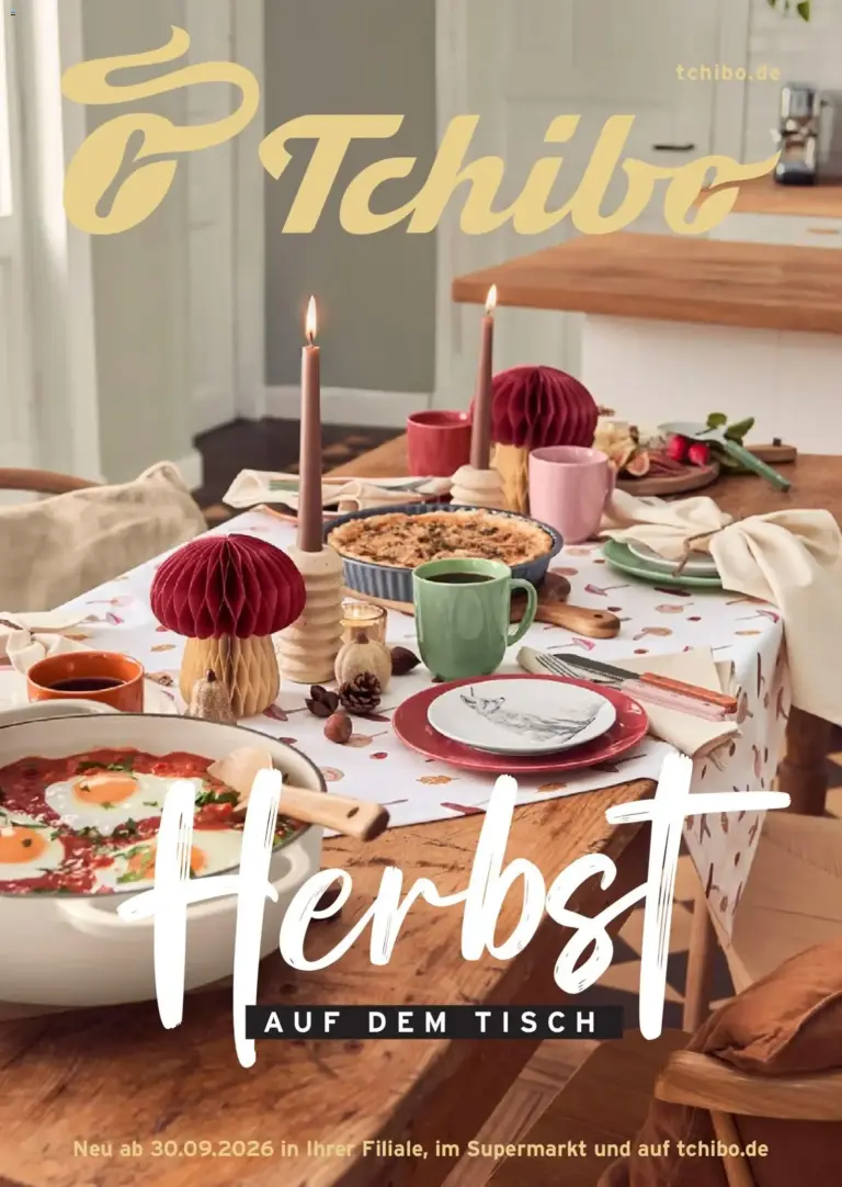 Prospekt Tchibo Herbst auf dem tisch vom 30.09.2026 bis 20.10.2026