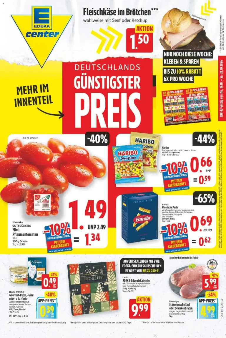 E center Prospekt vom 19.10.2026 bis 24.10.2026